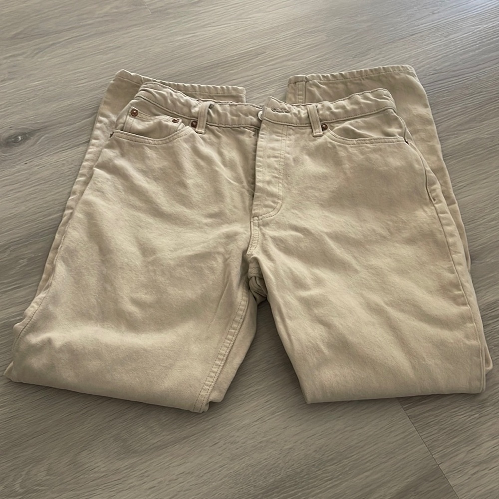 ZARA HIGH WAISTED STRAIGHT LEG JEANS